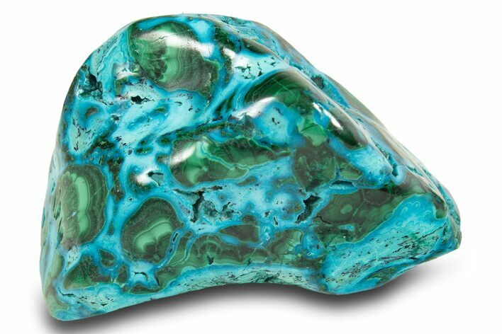 Vibrant Polished Malachite with Chrysocolla - DR Congo #305189